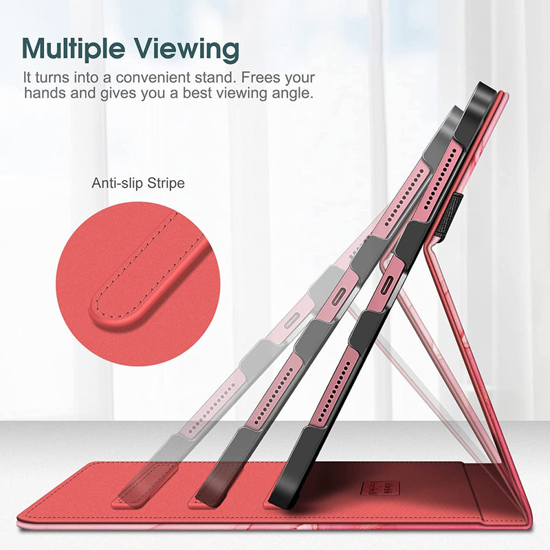 pink ipad 10 gen case with multiple viewing angles