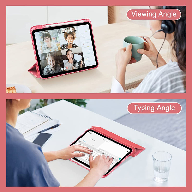 iPad 11th Gen A16 Chip 2025, iPad 10th Gen (10.9", 2022) Slim Case w/ Crystal Transparent Back Cover & Pencil Holder | Fintie