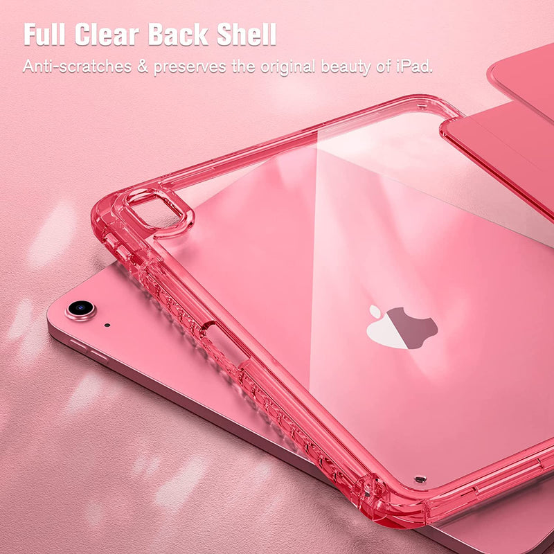 iPad 11th Gen A16 Chip 2025, iPad 10th Gen (10.9", 2022) Slim Case w/ Crystal Transparent Back Cover & Pencil Holder | Fintie