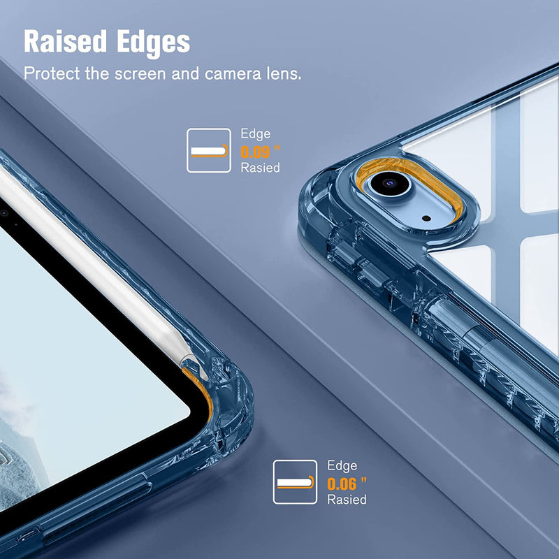 iPad 11th Gen A16 Chip 2025, iPad 10th Gen (10.9", 2022) Slim Case w/ Crystal Transparent Back Cover & Pencil Holder | Fintie