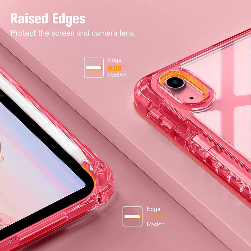 iPad 11th Gen A16 Chip 2025, iPad 10th Gen (10.9", 2022) Slim Case w/ Crystal Transparent Back Cover & Pencil Holder | Fintie