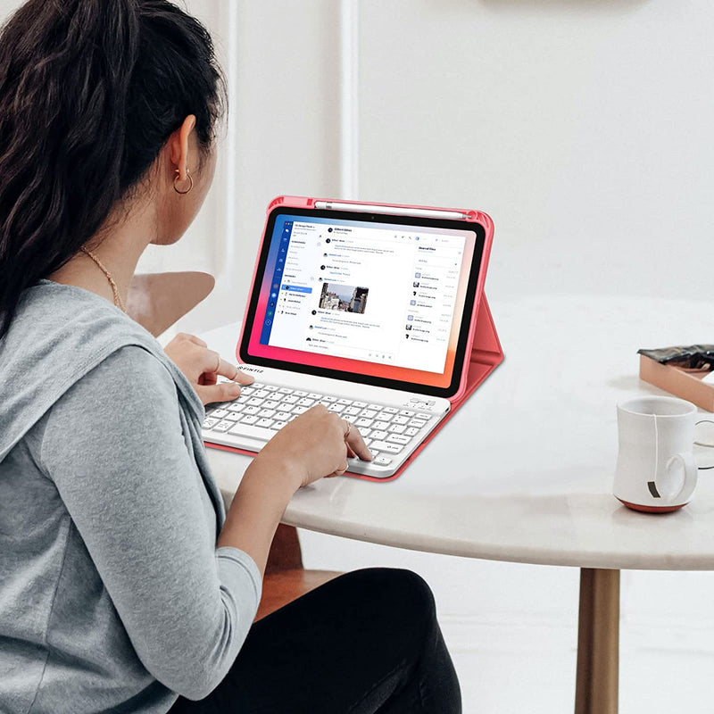 iPad A16 Chip 11-inch (2025), iPad 10th Gen (2022) Keyboard Case w/ Pencil Holder | Fintie