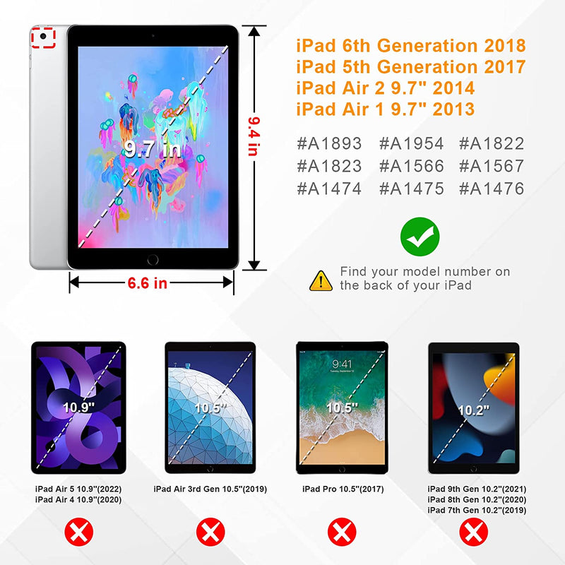 iPad 6th/5th Gen, iPad Air 2/1 360-Degree Swiveling Case | Fintie