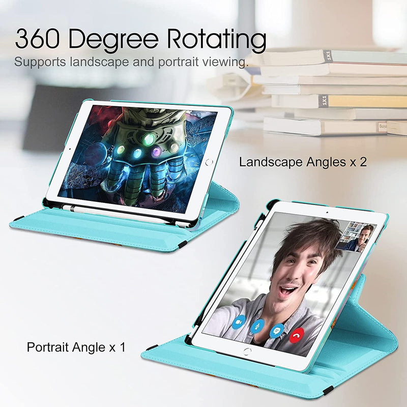 iPad 9th Gen, iPad 8th/7th Gen 360-Degree Rotating Case with Pencil Holder | Fintie