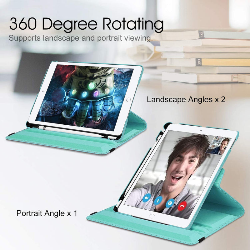 iPad 9th Gen, iPad 8th/7th Gen 360-Degree Rotating Case with Pencil Holder | Fintie