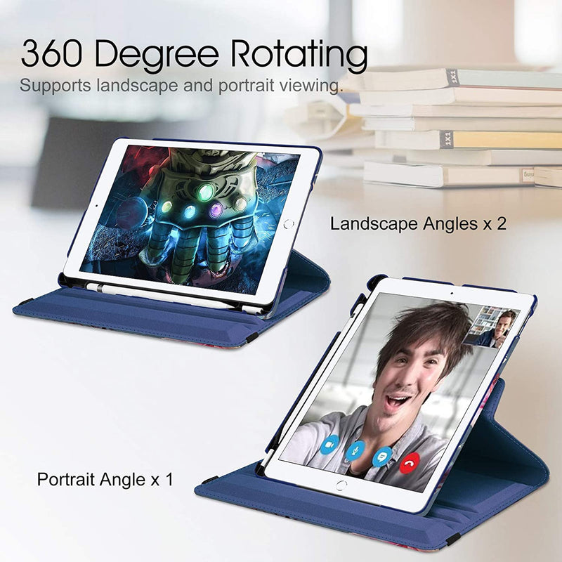 iPad 9th Gen, iPad 8th/7th Gen 360-Degree Rotating Case with Pencil Holder | Fintie