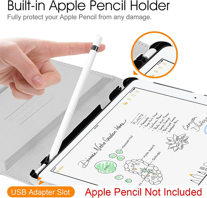 iPad 9th Gen, iPad 8th/7th Gen 360-Degree Rotating Case with Pencil Holder | Fintie