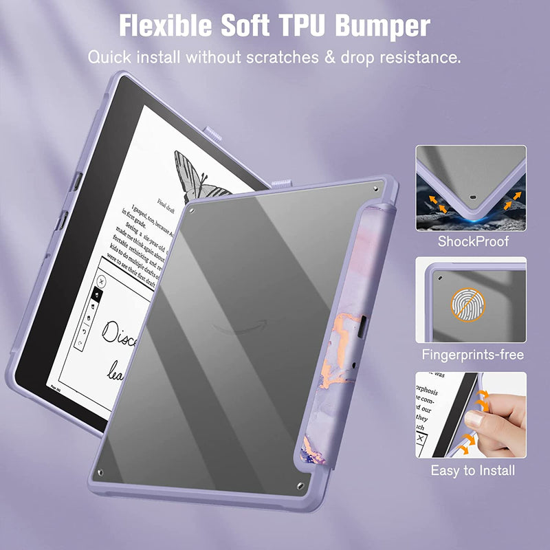 Kindle Scribe (2024/2022) Hybrid Slim Case w/ Transparent Back Shell | Fintie