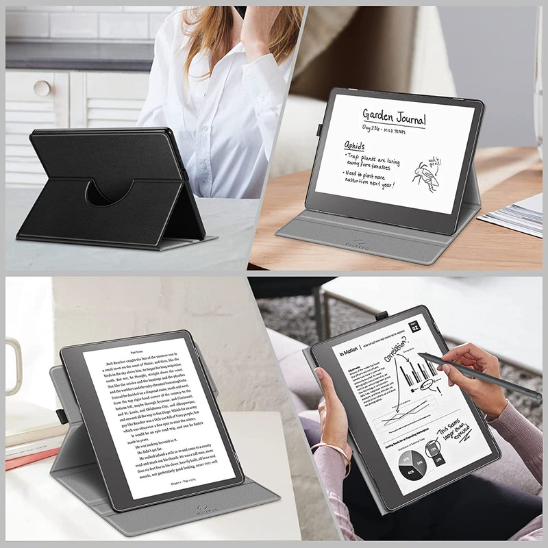 Kindle Scribe (2024/2022) 360-Degree Rotating Case w/ Pencil Holder | Fintie
