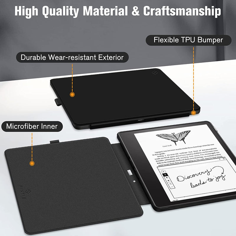 Kindle Scribe (2024/2022) Hybrid Slim Case w/ Transparent Back Shell | Fintie