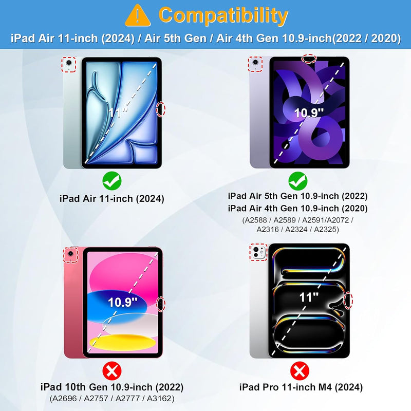 iPad Air 11 (M2 chip), iPad Air 5 (2022)/iPad Air 4(2020) 10.9-inch Multiple Angle Case | Fintie