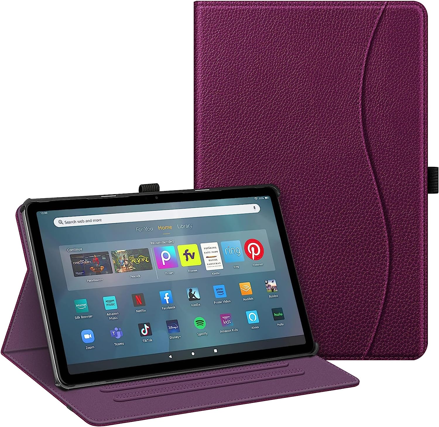  Tablet Bags Compatible with Fire Max 11 2023 Shockproof PU  Leather Embossed Folding Stand Protective Cover Flip Case Card Slot Tablet  PC Case Tablet Case Cover (Color : Purple) : Electronics