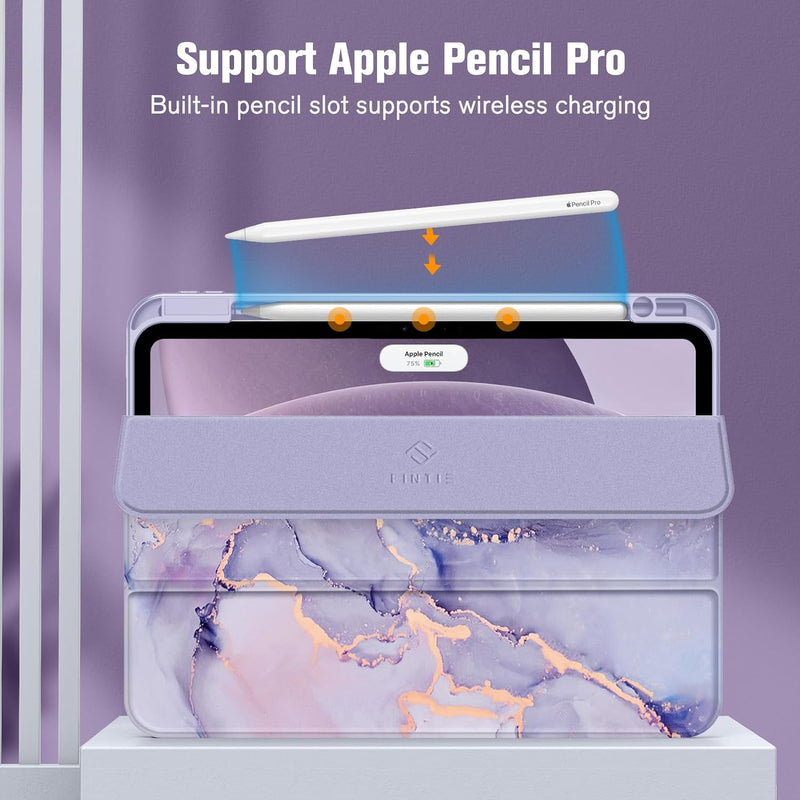 ipad pro 11 m4 chip case in purple marble patterns