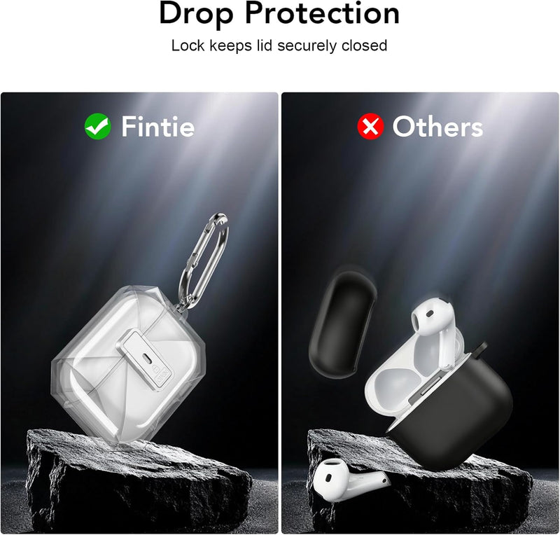 intie Rugged Case for AirPods Pro 3 (2025) w/Keychain Carabiner, Full-Body Shockproof Protection