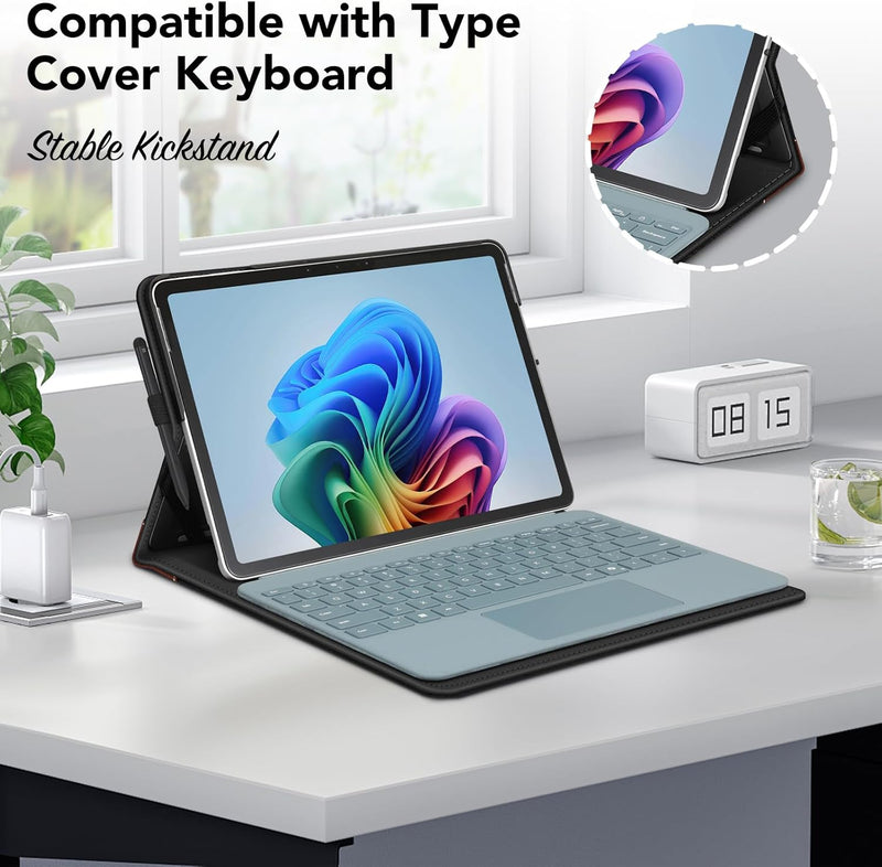 Surface Pro 12" (1st Edition, 2025) Multiple Angle Viewing Portfolio Cover w/Pocket & Stylus Holder | Fintie