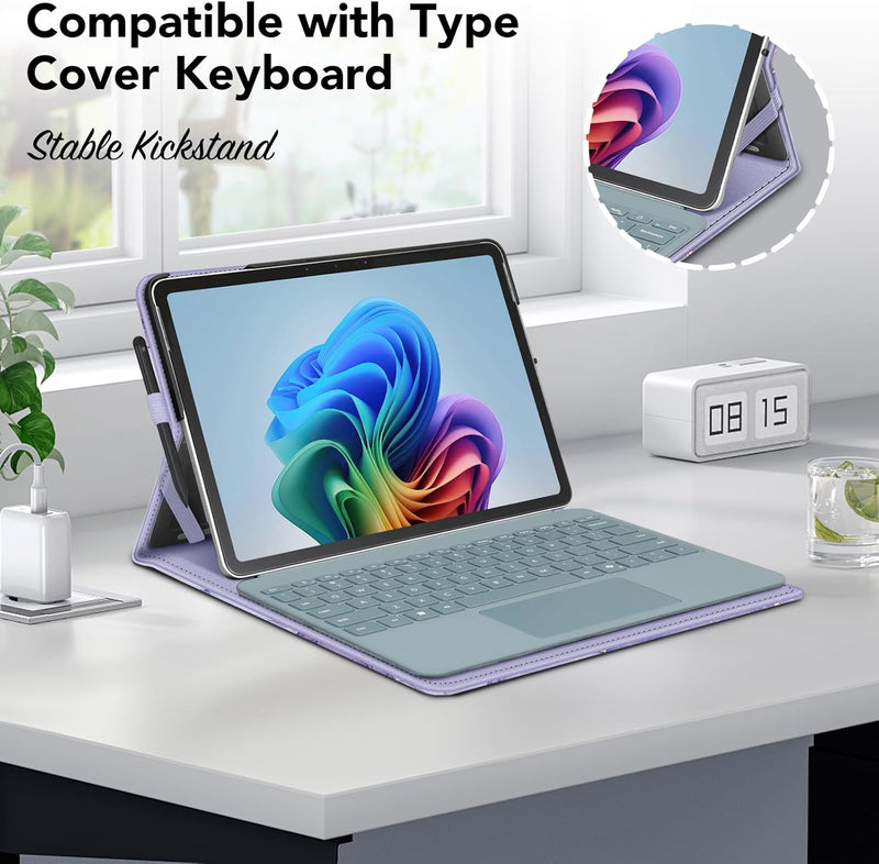 Surface Pro 12" (1st Edition, 2025) Multiple Angle Viewing Portfolio Cover w/Pocket & Stylus Holder | Fintie