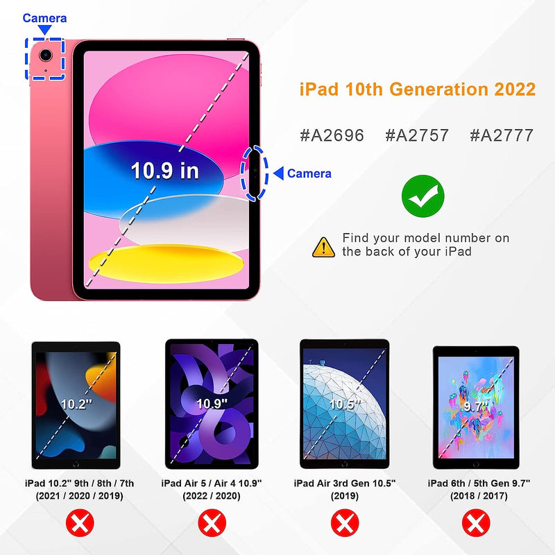 For New iPad 10 2022 10th Generation A2696 Case For iPad 10th A2757 A2777  2022 10.9 inch Kids Silicone PC Stand Tablet Cover