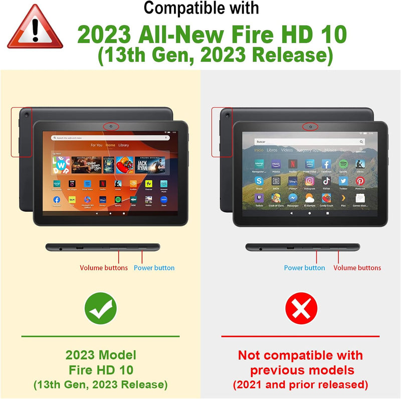 Fire HD 10 (13th Gen 2023) Shockproof Case Built-in Screen Protector | Fintie