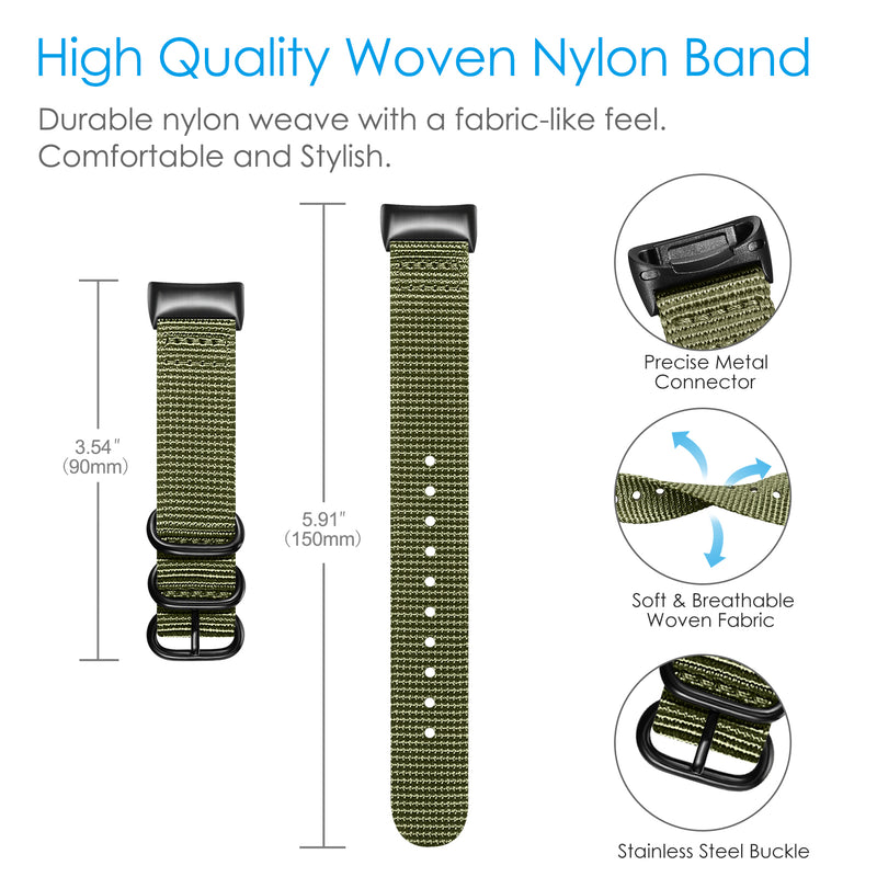 Fitbit Charge 6/ Fitbit Charge 5 Band Nylon Sports Strap | Fintie