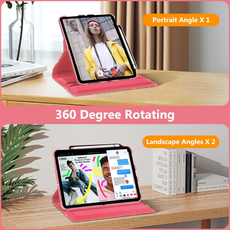 iPad 11-Inch A16 Chip 2025, iPad 10th Gen (2022) 360-Degree Rotating Case w/ Pencil Holder | Fintie