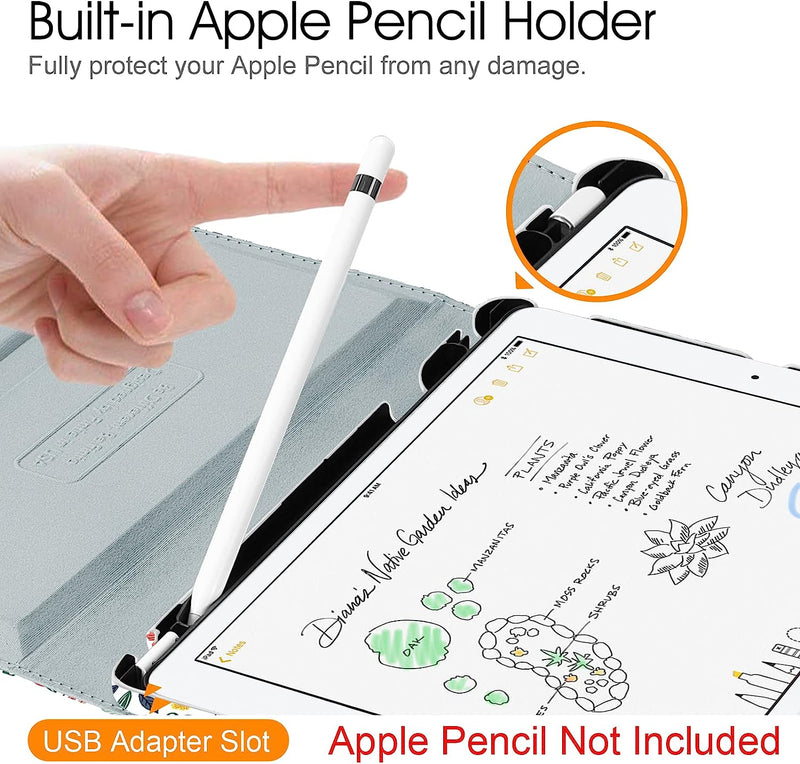 iPad 9th Gen, iPad 8th/7th Gen 360-Degree Rotating Case with Pencil Holder | Fintie