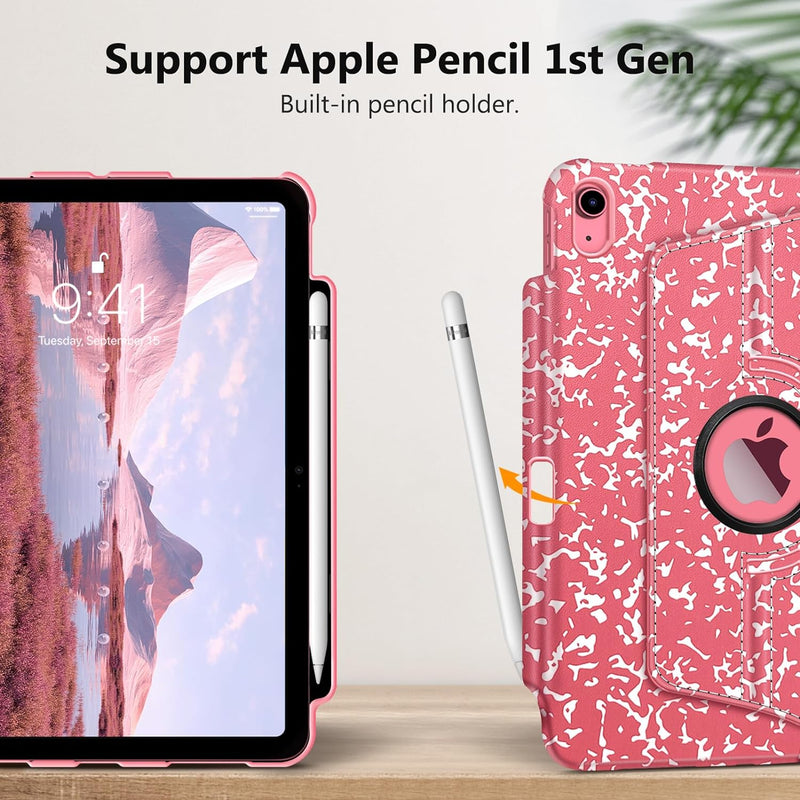 iPad 11-Inch A16 Chip 2025, iPad 10th Gen (2022) 360-Degree Rotating Case w/ Pencil Holder | Fintie