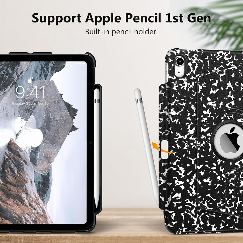 iPad 11-Inch A16 Chip 2025, iPad 10th Gen (2022) 360-Degree Rotating Case w/ Pencil Holder | Fintie