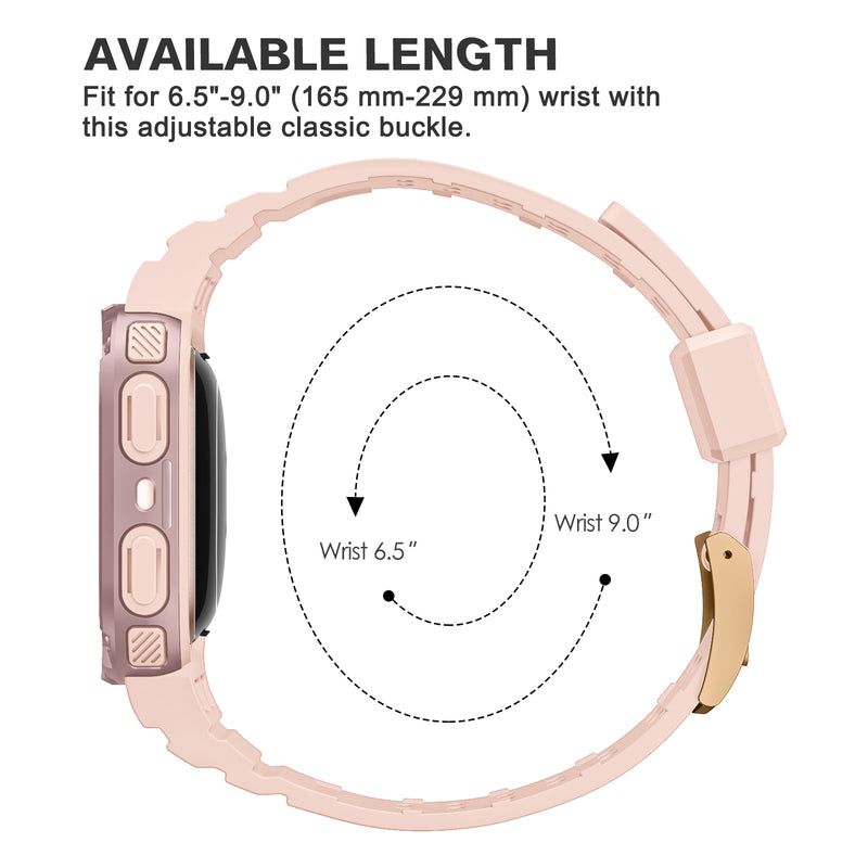 Fitbit Versa 4/3/2/1, Fitbit Sense 2/1 Sports Band with Bumper Cover | Fintie
