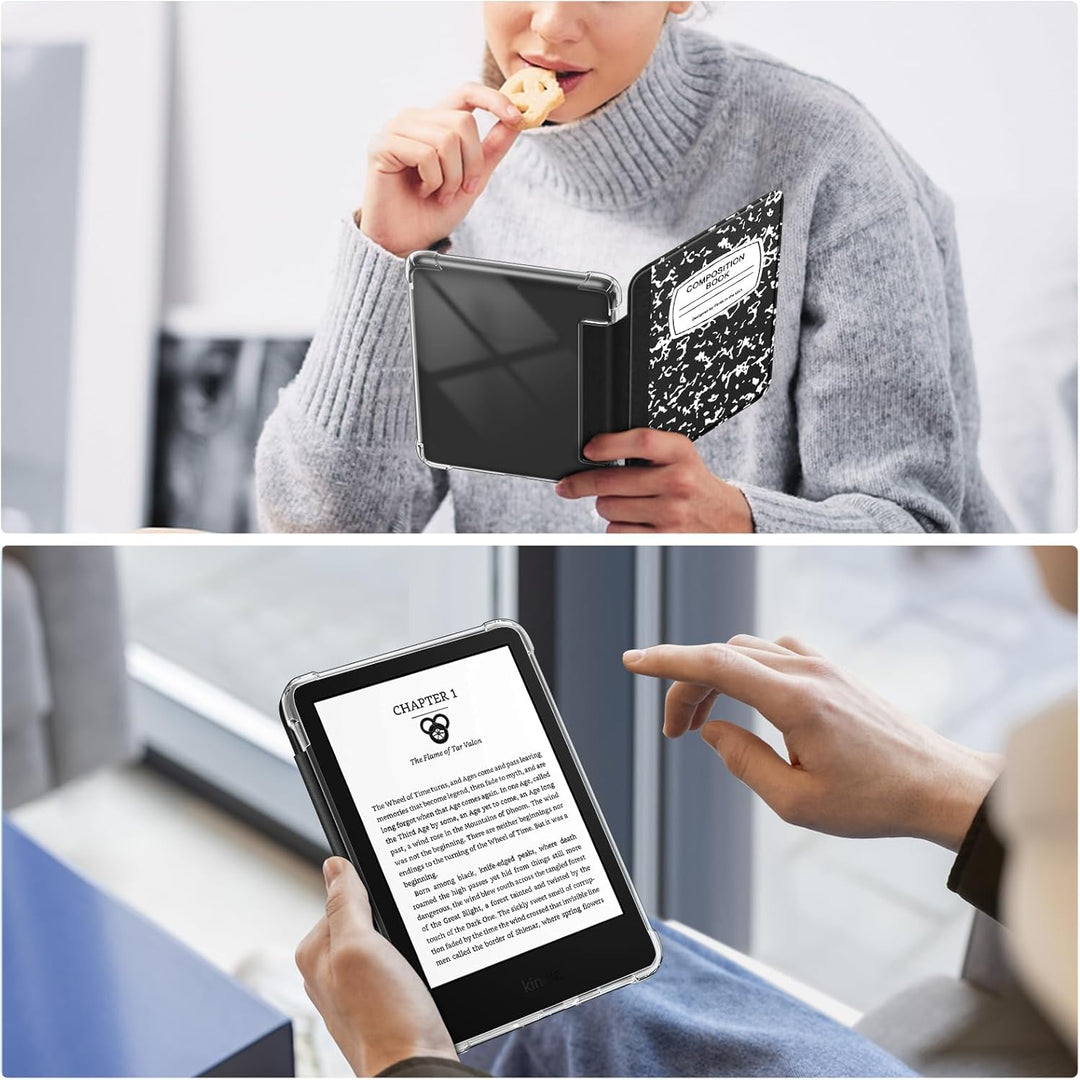 Custodia MoKo Per Kindle 11a Generazione 2024/2022 - Cover In TPU Morbido Con Auto Sveglia, Bianco E Blu - Foto 14