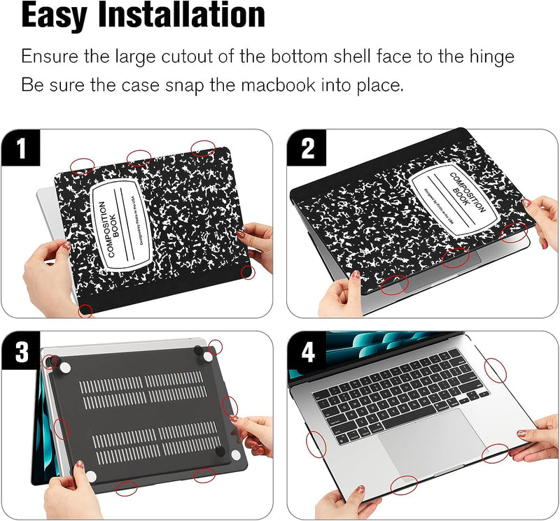 MacBook Air 15 Inch M3/M2 Chip (A3114/A2941) Protective Snap-On Hard Shell Case | Fintie