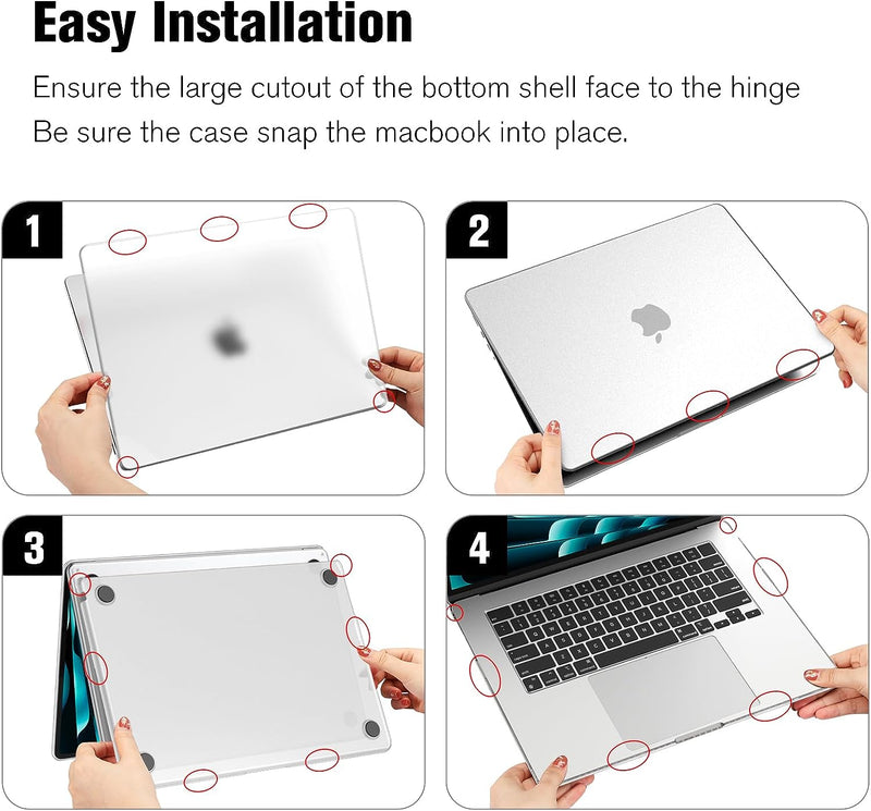 MacBook Air 15 Inch M4/M3/M2 Chip (A3241/A3114/A2941) Protective Snap-On Hard Shell Case | Fintie