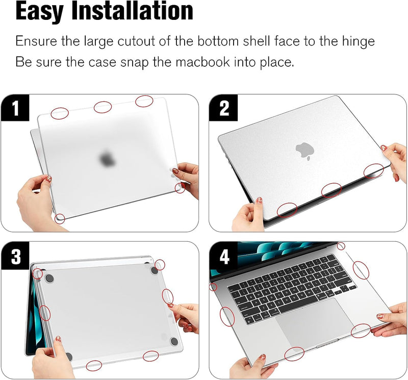 MacBook Air 15 Inch M3/M2 Chip (A3114/A2941) Protective Snap-On Hard Shell Case | Fintie