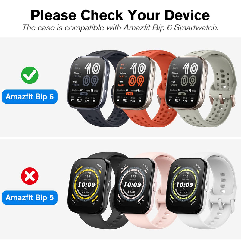 [3 Pack] Screen Protector Case for Amazfit Bip 6, Scratch-Proof Case Cover | Fintie