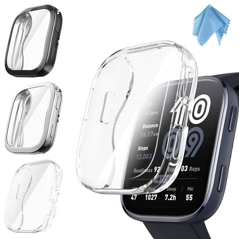 [3 Pack] Screen Protector Case for Amazfit Bip 6, Scratch-Proof Case Cover | Fintie