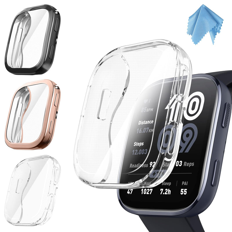 [3 Pack] Screen Protector Case for Amazfit Bip 6, Scratch-Proof Case Cover | Fintie