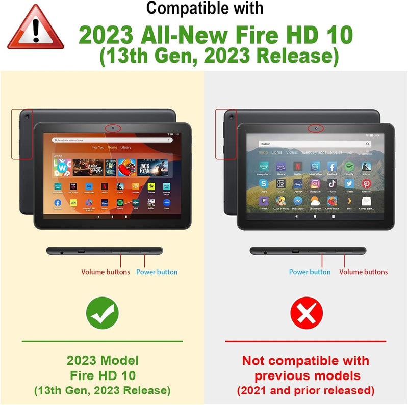 Fire HD 10 (13th Gen, 2023) SlimShell Case w/ Frosted Clear Back Cover | Fintie