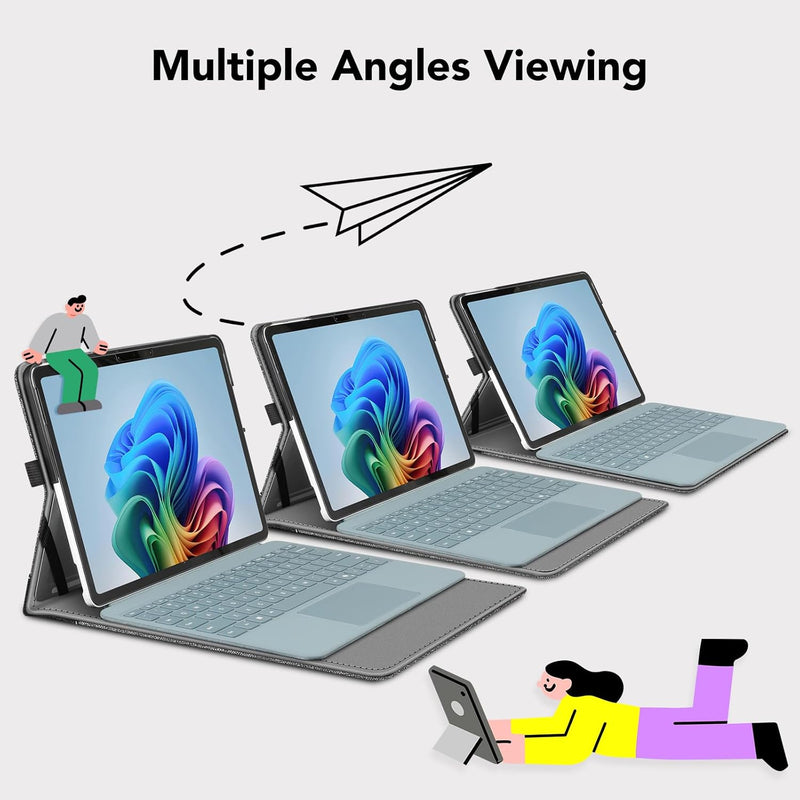 Surface Pro 12" (1st Edition, 2025) Multiple Angle Viewing Portfolio Cover w/Pocket & Stylus Holder | Fintie