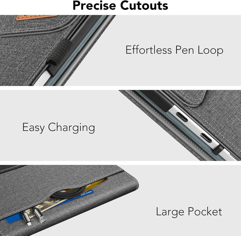 Surface Pro 12" (1st Edition, 2025) Multiple Angle Viewing Portfolio Cover w/Pocket & Stylus Holder | Fintie