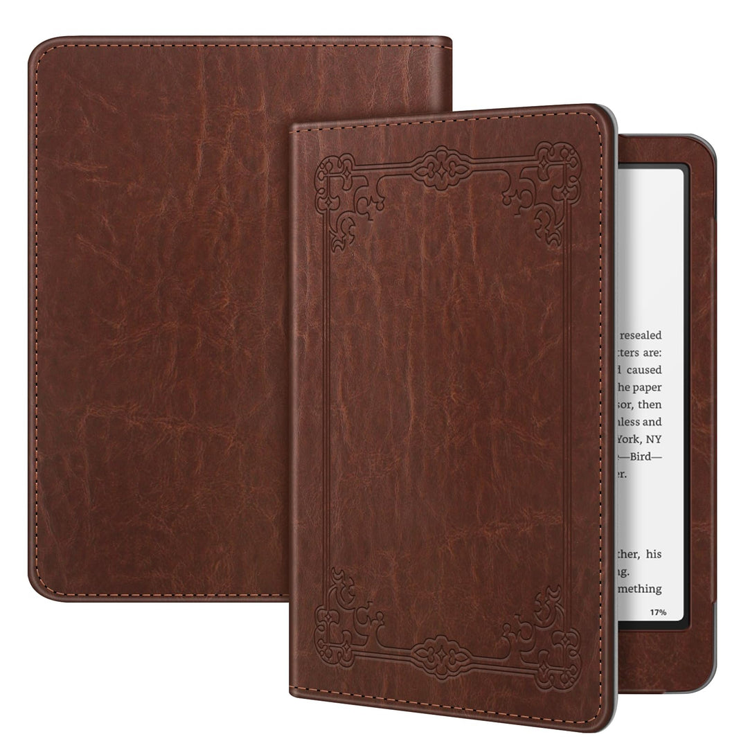 Book Style Vegan Leather Folio Case for Kindle Colorsoft/ Kindle