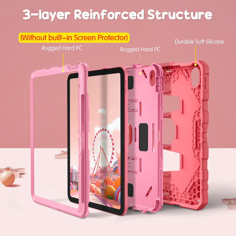 iPad A16 Chip 11-inch 2025/iPad 10th Gen 10.9-inch [3-Layer] Rugged Kid Case with Kickstand | Fintie