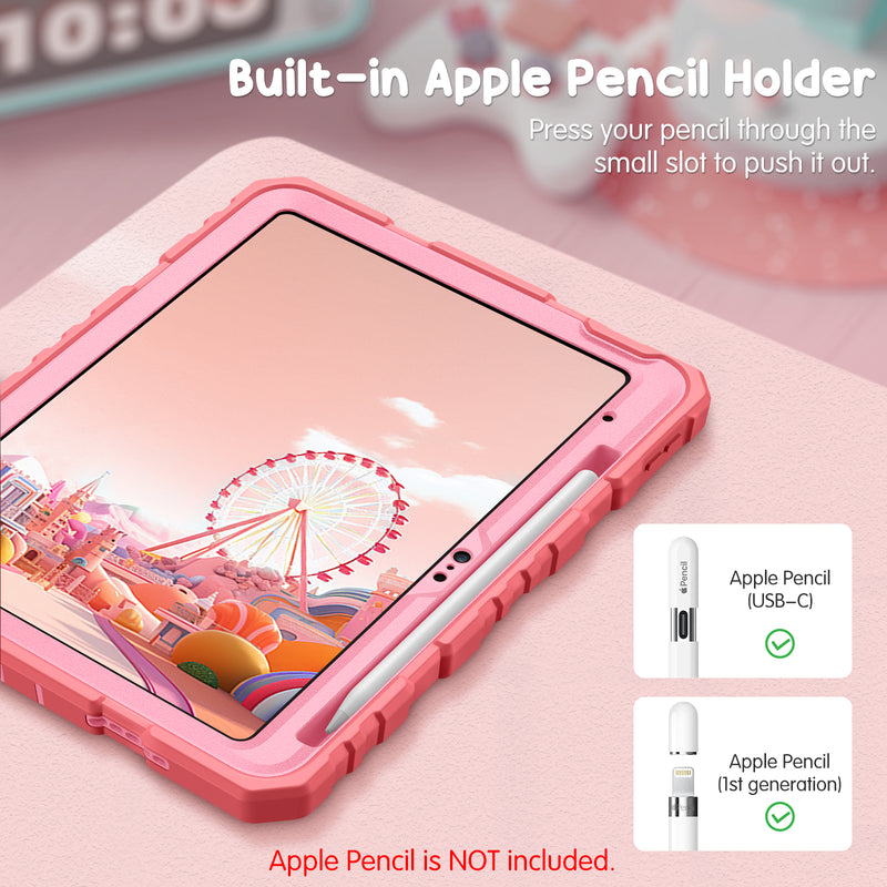 iPad A16 Chip 11-inch 2025/iPad 10th Gen 10.9-inch [3-Layer] Rugged Kid Case with Kickstand | Fintie