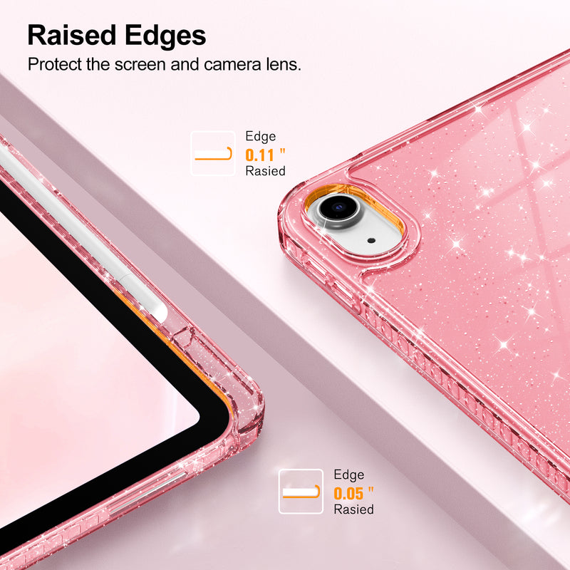 Glittering Slim Case for iPad A16 Chip 11th Gen/iPad 10th Gen w/Clear Back Shell & Pencil Holder | Fintie