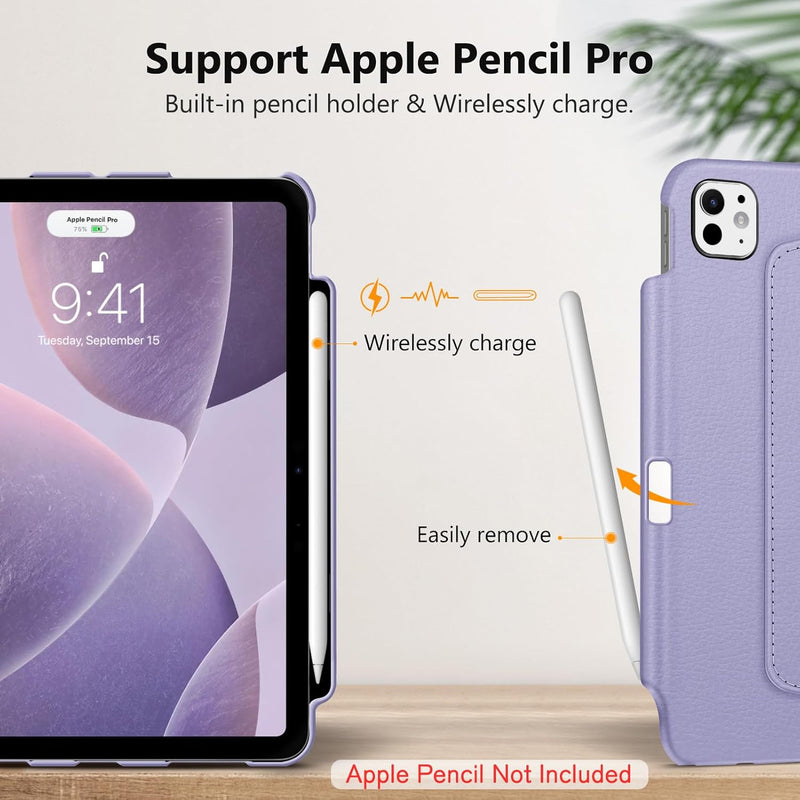 iPad Pro 11-inch 2024 (M4 chip) 360-Degree Swiveling Stand Case | Fintie