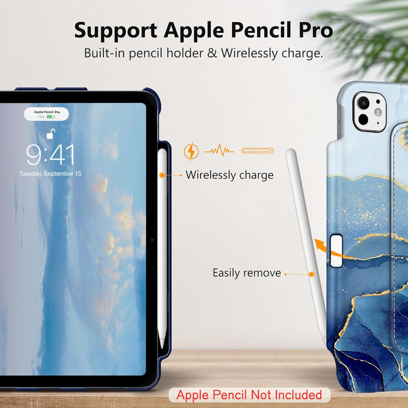 iPad Pro 11-inch 2024 (M4 chip) 360-Degree Swiveling Stand Case | Fintie