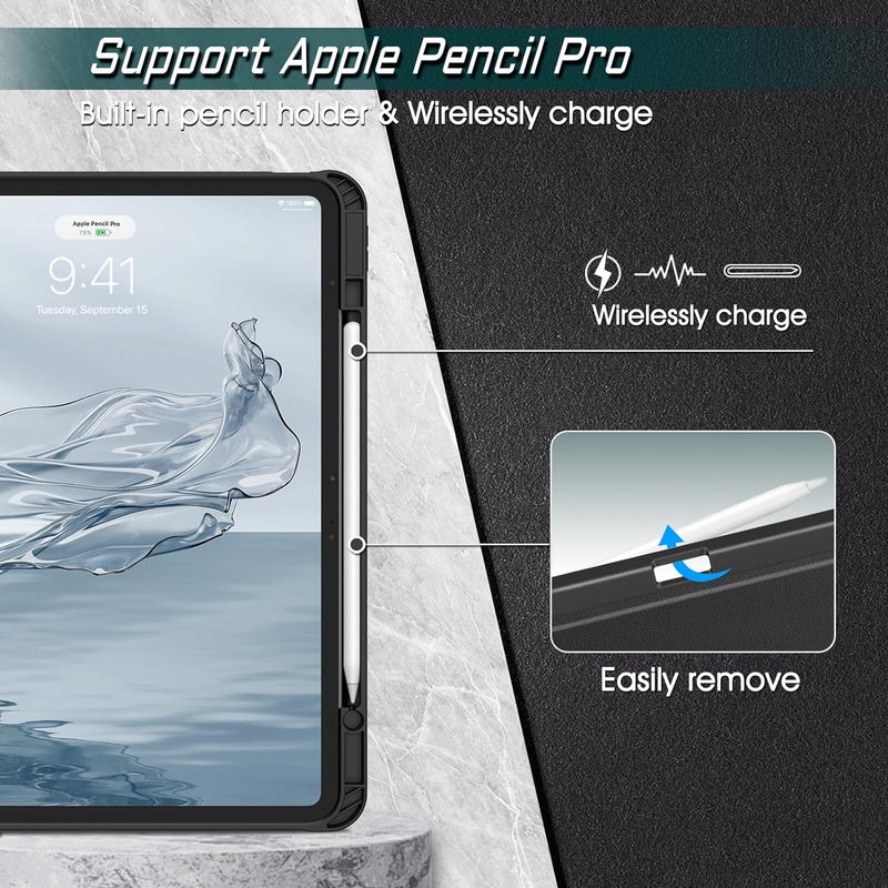 Apple Pencil Pro wireless charge with case on