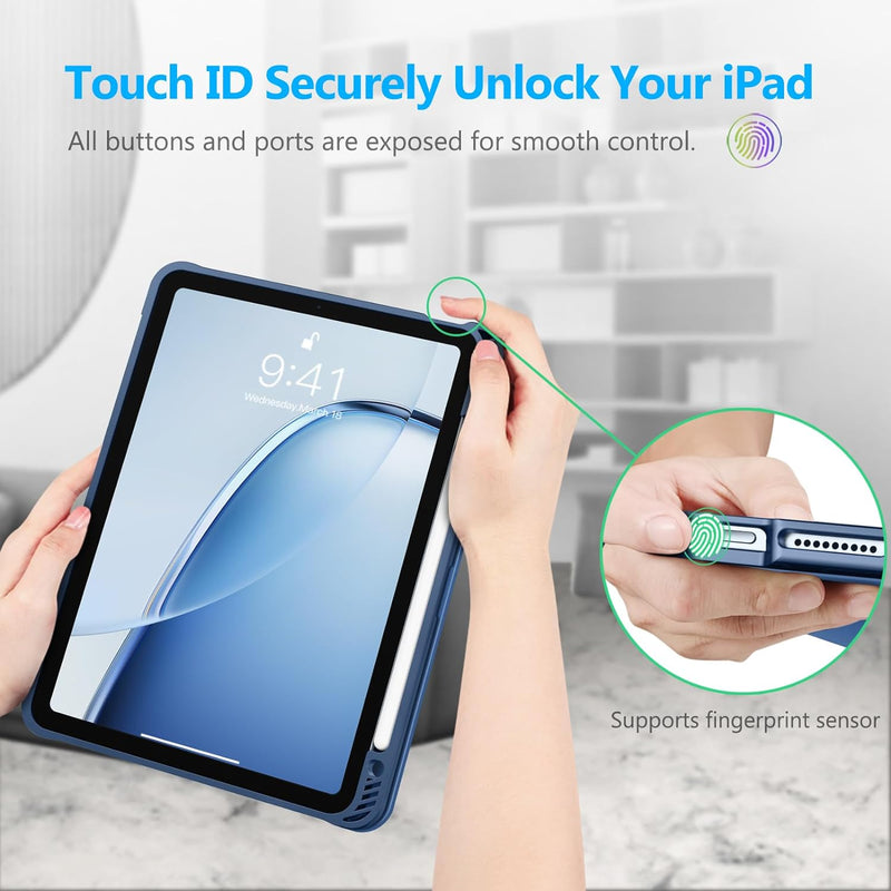 iPad Air 13-inch (M3 chip 2025, M2 chip 2024) SlimShell Case w/ Pencil Holder | Fintie