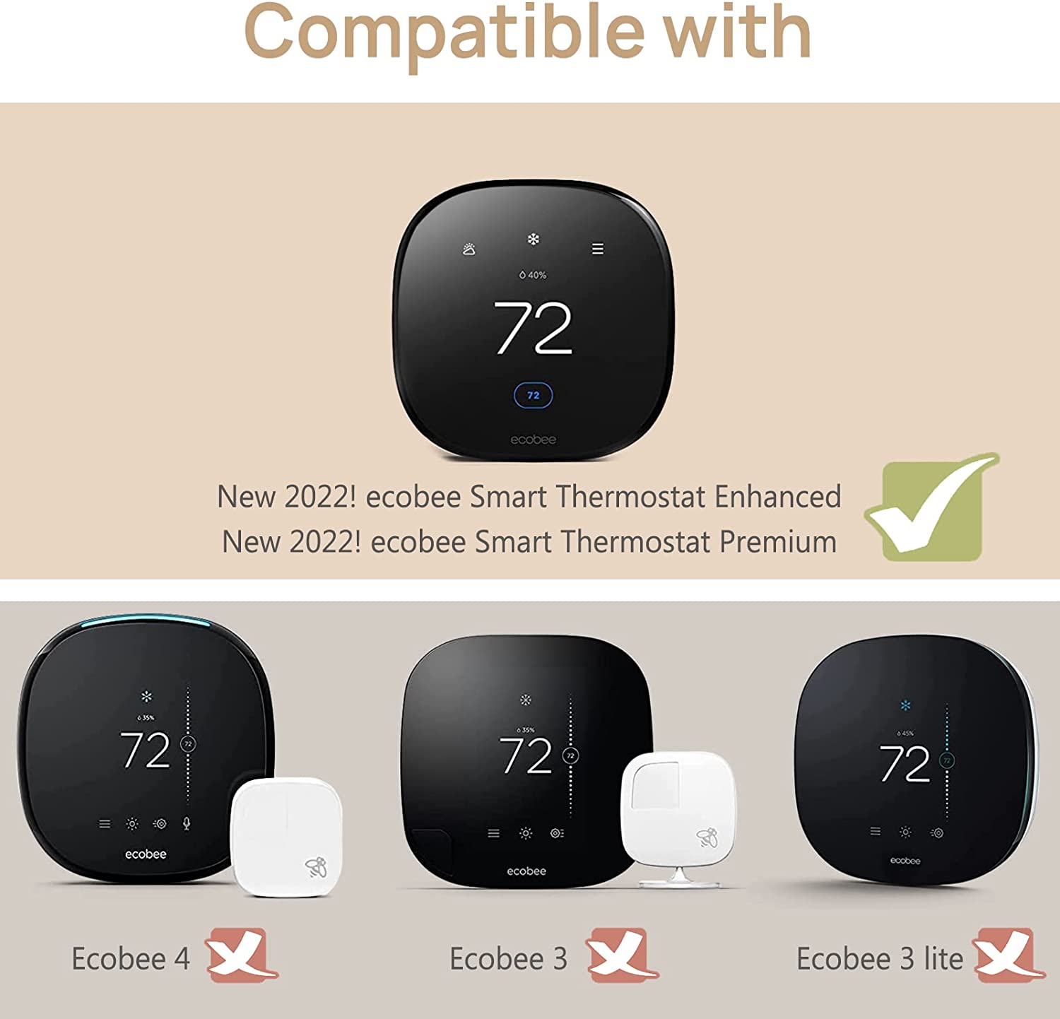 Ecobee Status Ecobee Smart Thermostat Premium/Enhanced 2022 Wall Plate Cover | Finti ...