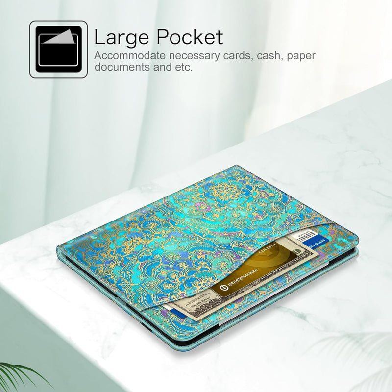 ipad pro 13 inch case with a large pocket for cards, cash, notes, etc.