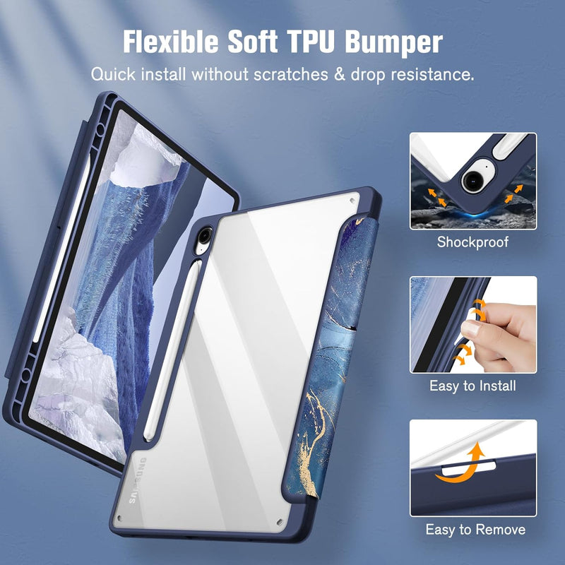 Galaxy Tab S10 FE/Tab S9 FE 10.9"/Tab S9 11" Hybrid Slim Case w/ Pencil Holder | Fintie