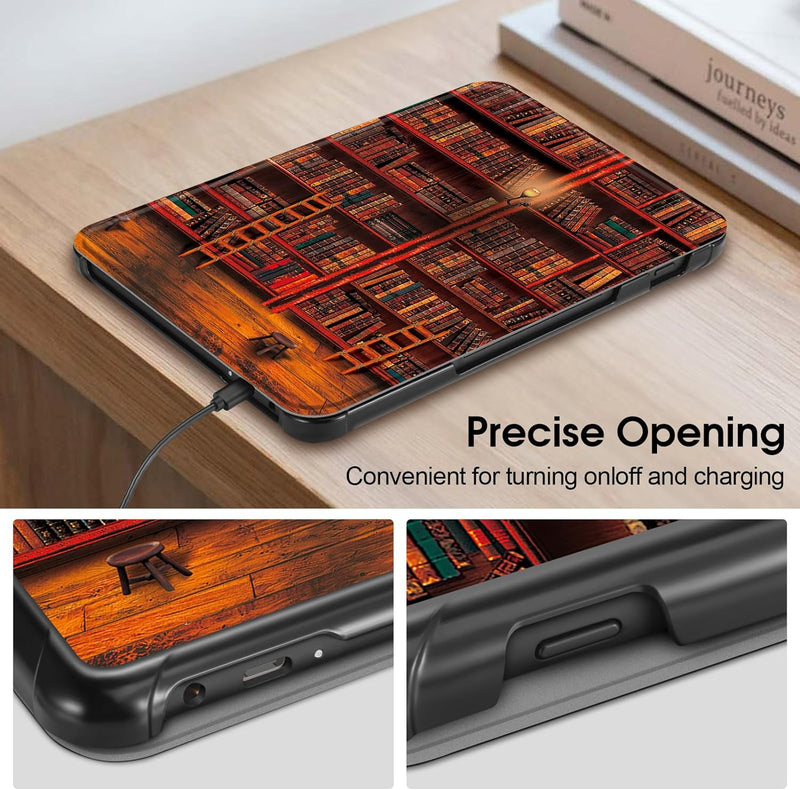 fintie case for nook glowlight 4 plus with precise openings for charging port, volum buttons